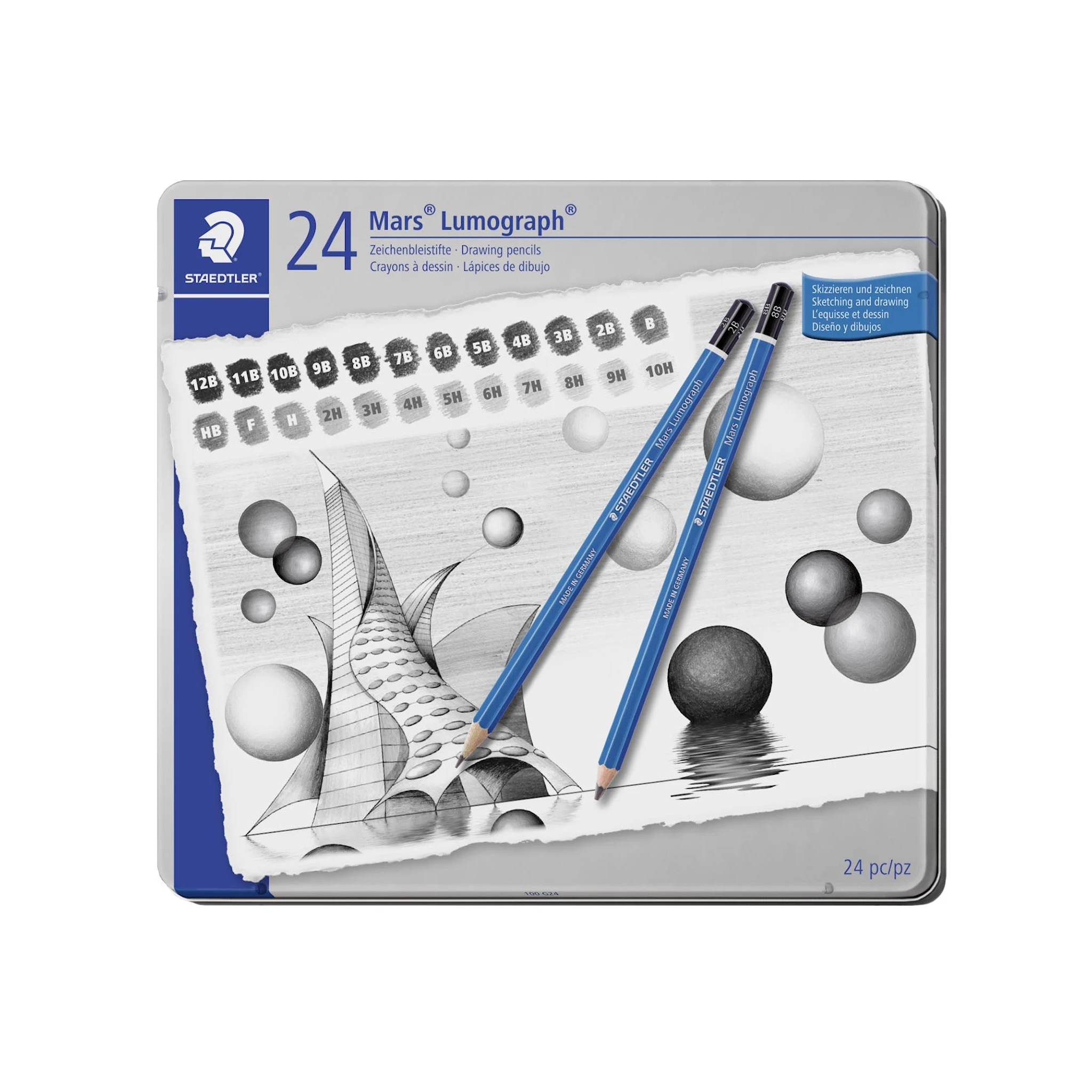 Produktbilde for Skisseblyanter Mars Lumograph 24-pakning Staedtler