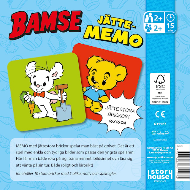 Produktbild 2 för Jättememo Bamse Kärnan
