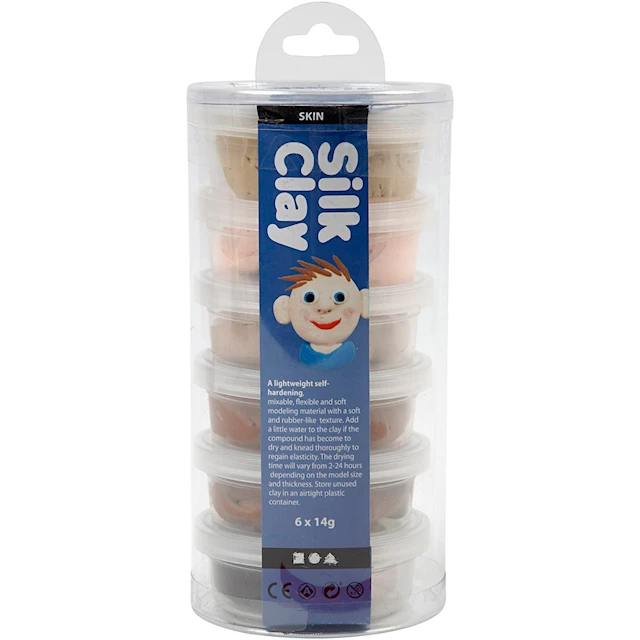 Silk Clay®, skin colours, 6x14 g/ 1 pkt