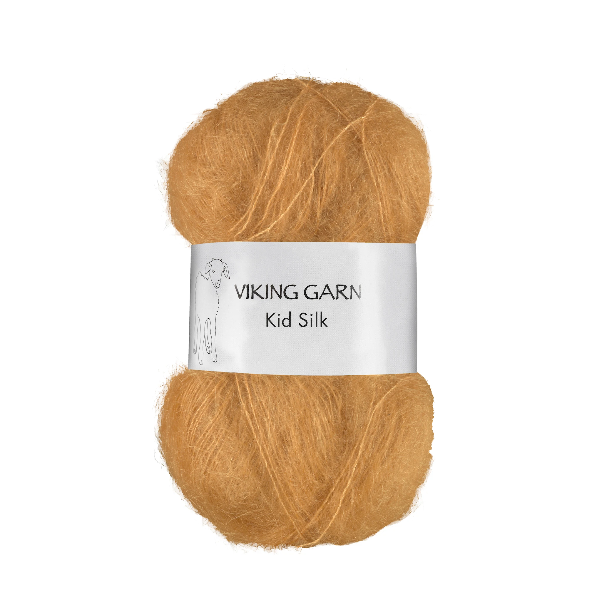 Produktbild för Kid/Silk Garn 25 g Ocker 344 Viking Garn