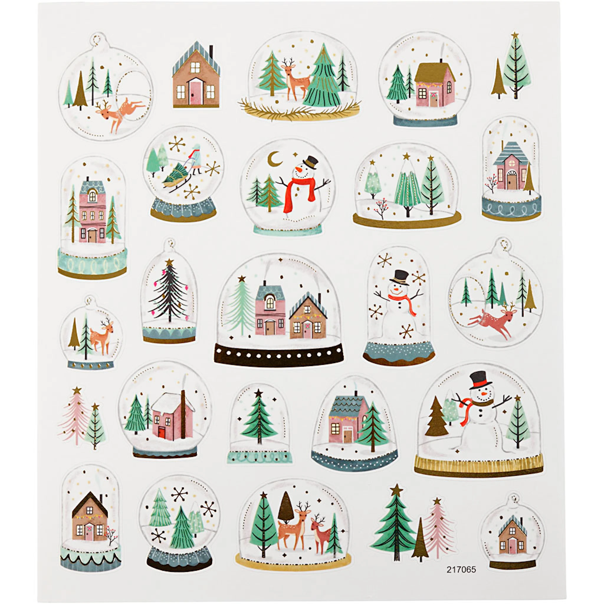 Produktbild för Klistermärken Snöglober 15x16,5 cm 1 ark
