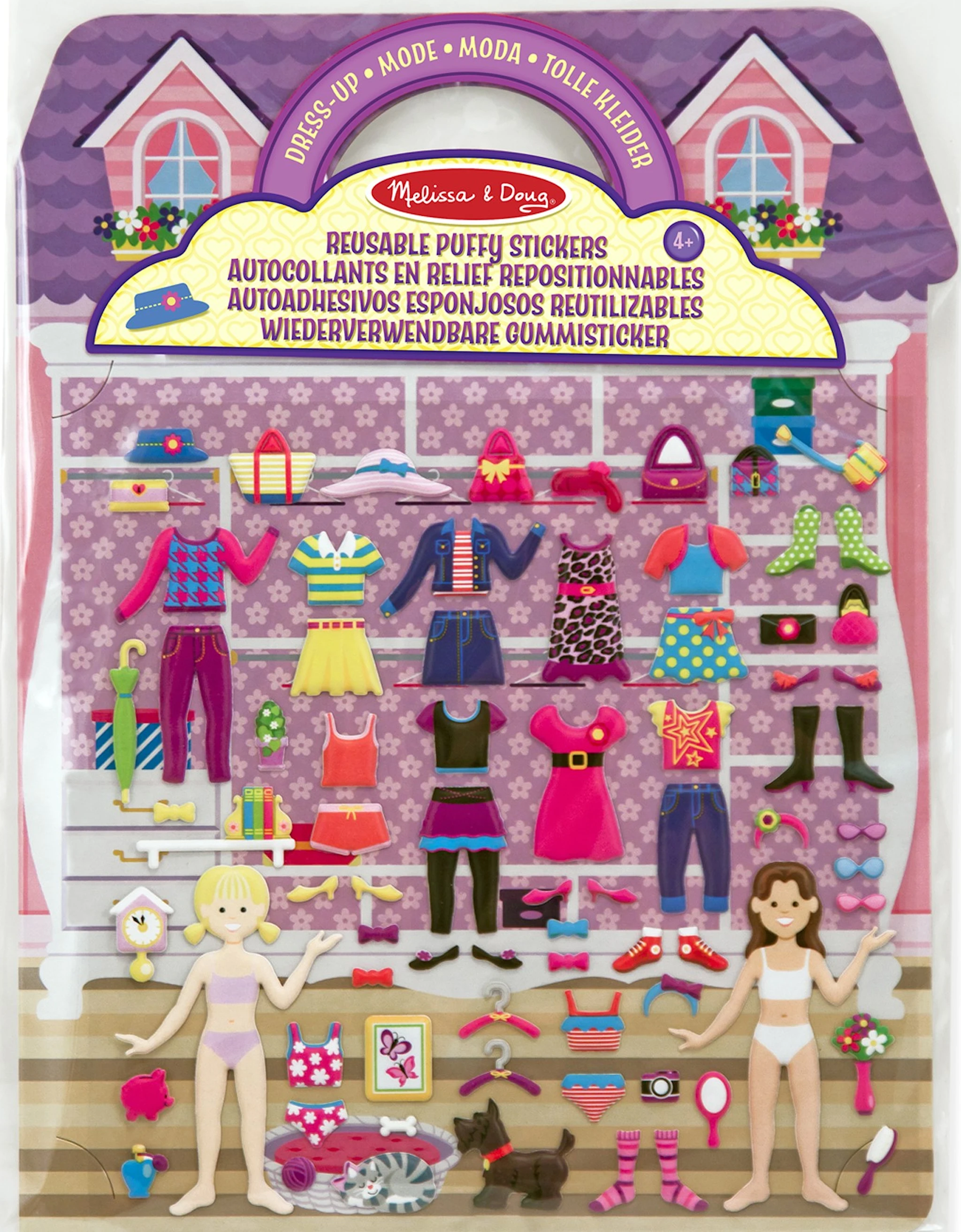 Tuotekuva ille Uudelleenkäytettävät Puffy-tarrat pukeutumispeliin Melissa & Doug