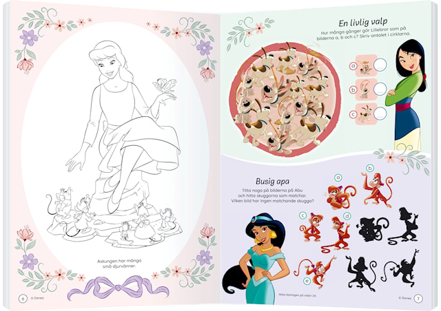 Produktbild 2 för Målarbok Disney Prinsessor med klistermärken Kärnan