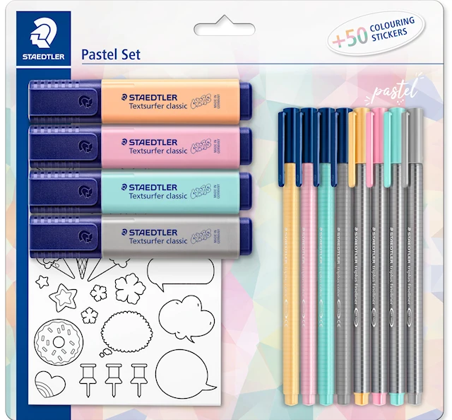 Skrivset Triplus Pennor + Överstrykningspennor Textsurfer Classic Pastell Staedtler