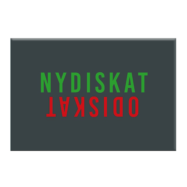 Kylskåpsmagnet Nydiskat/Odiskat Gullers