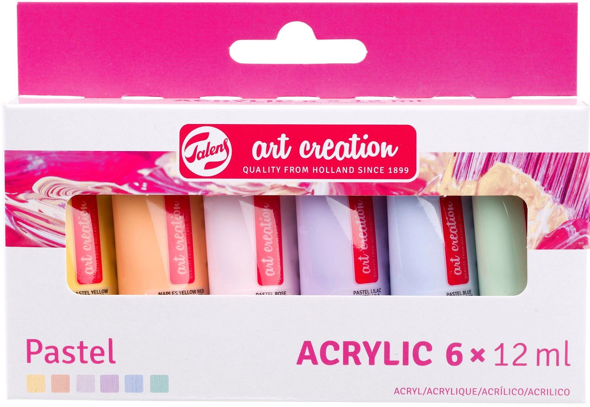 Produktbild för Akrylfärger Pasteller 12 ml 6-pack Talens Art Creation