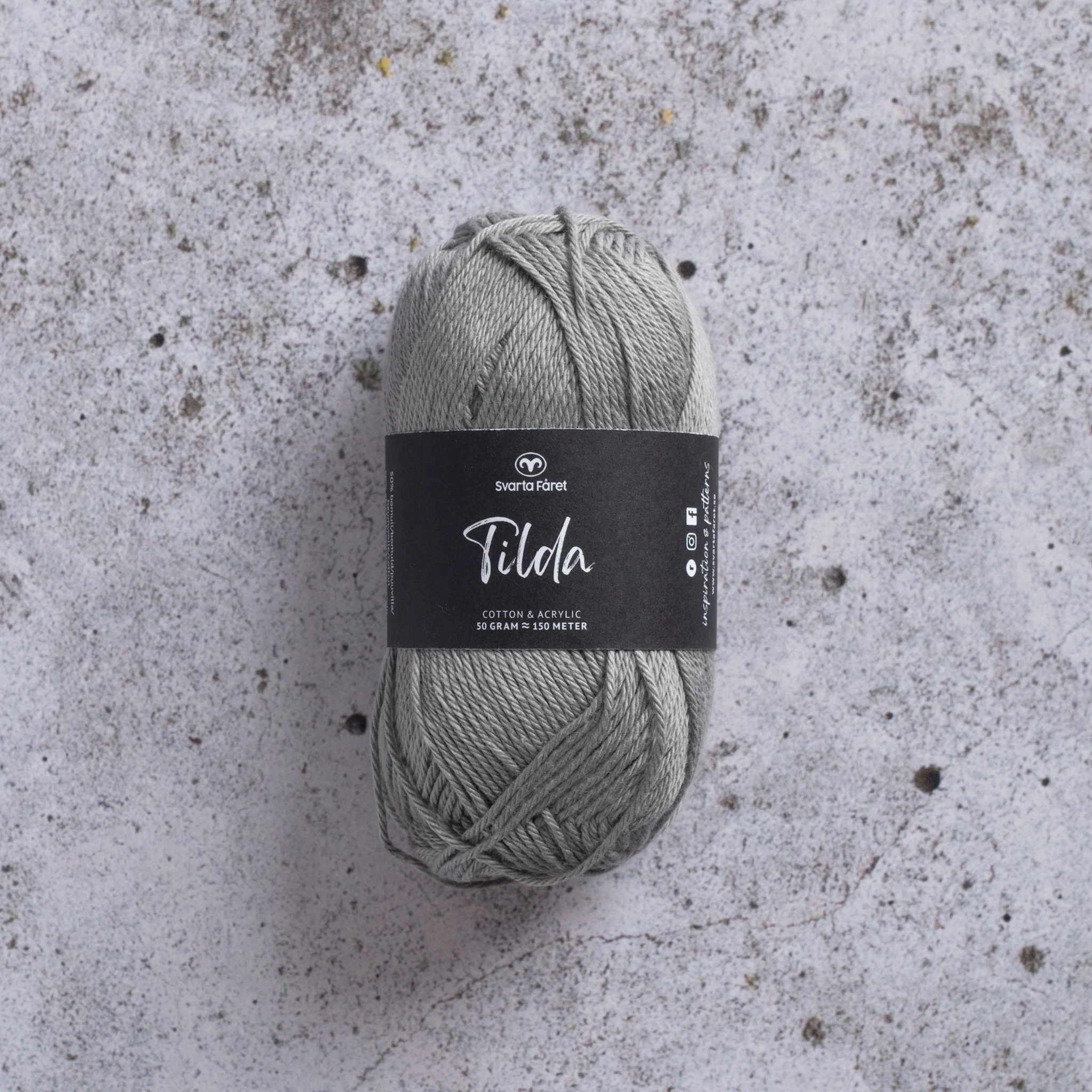Produktbild för Tilda Garn Bomullsmix 50g Svarta Fåret