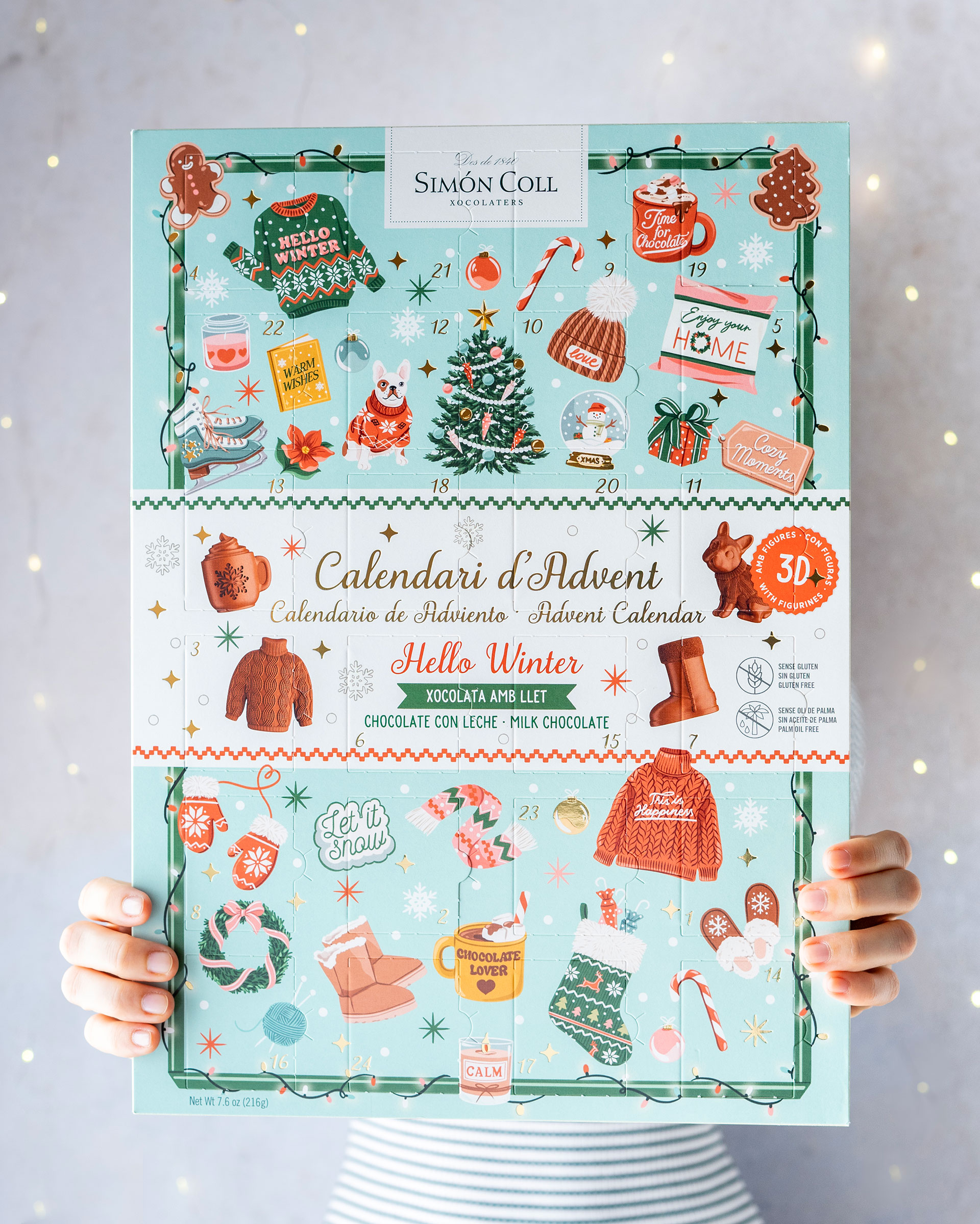 Adventskalender Hello Winter Ljus choklad 216g Simon Coll