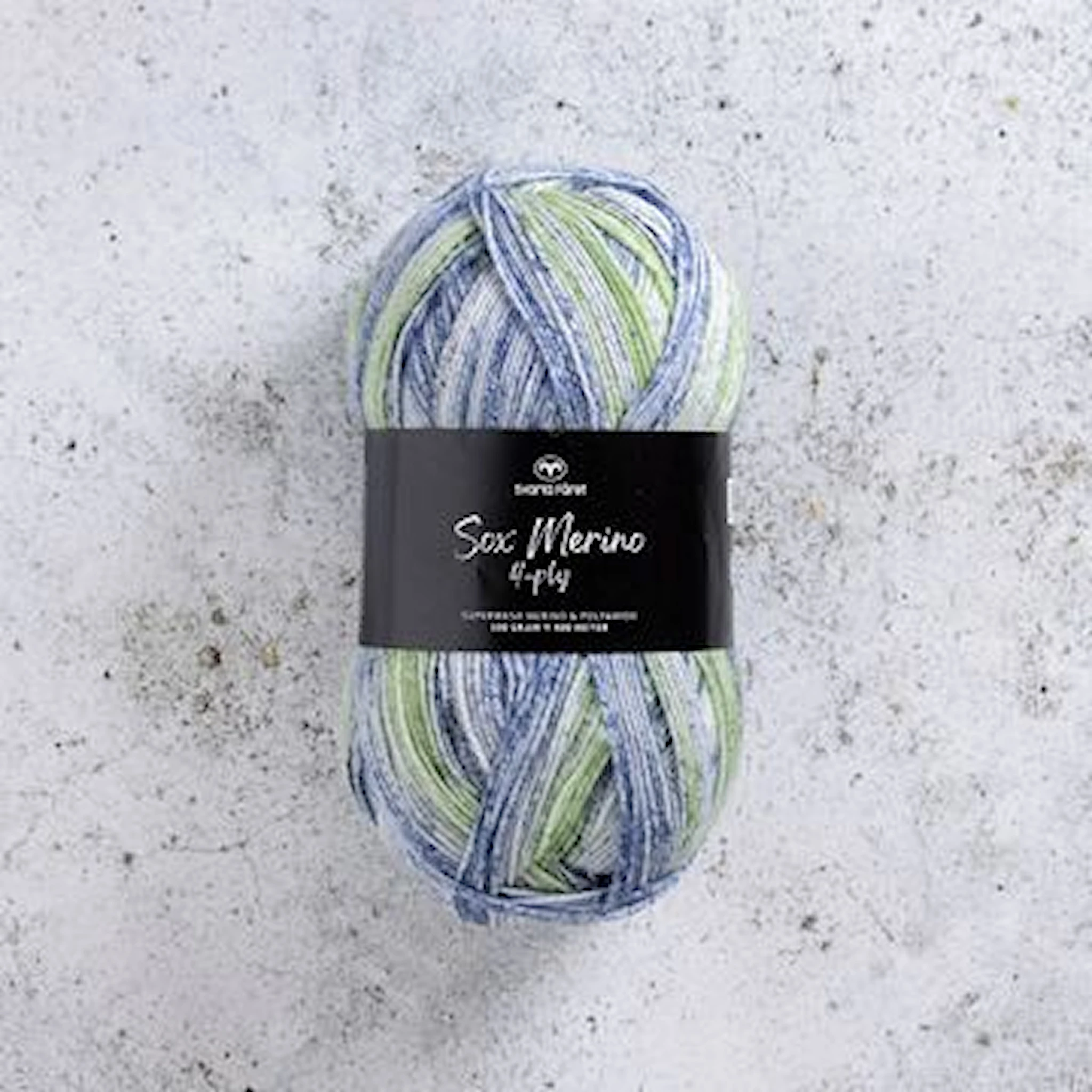 Produktbilde for Sox Merino 4-ply ullmiks100g Svarta fåret
