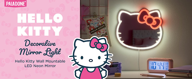 Tuotekuva 6 - Hello Kitty Seinälle Kiinnitettävä LED Neon Peili Paladone
