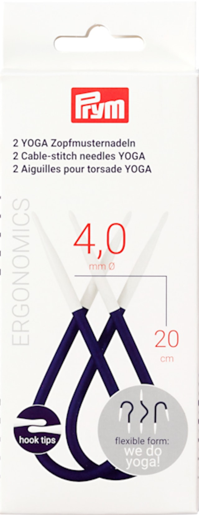 Palmikkopuikot Yoga 4,0 mm 2 kpl Prym