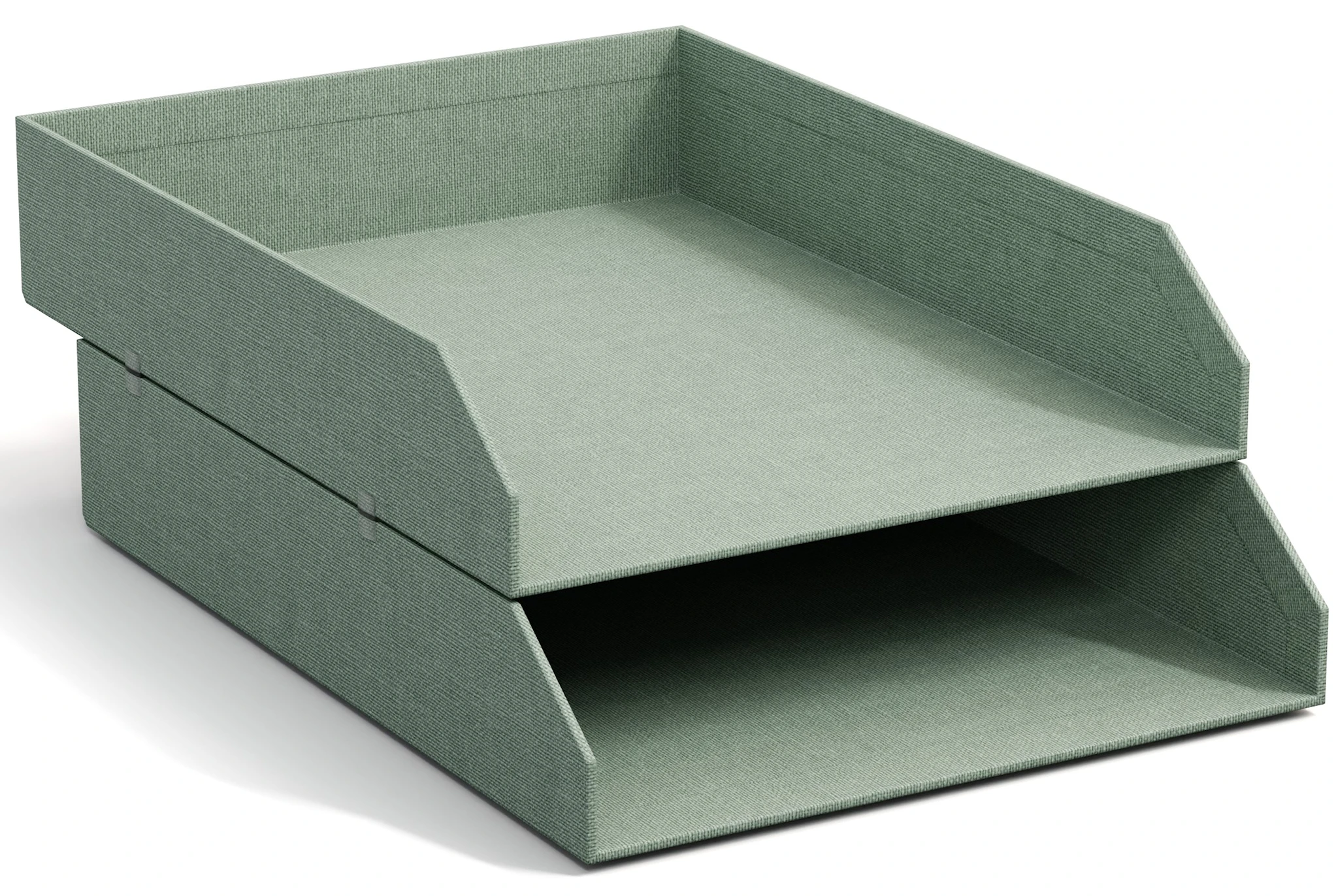 Produktbild för Brevkorg Stapelbar Soft Teal 2-pack Bigso Box of Sweden