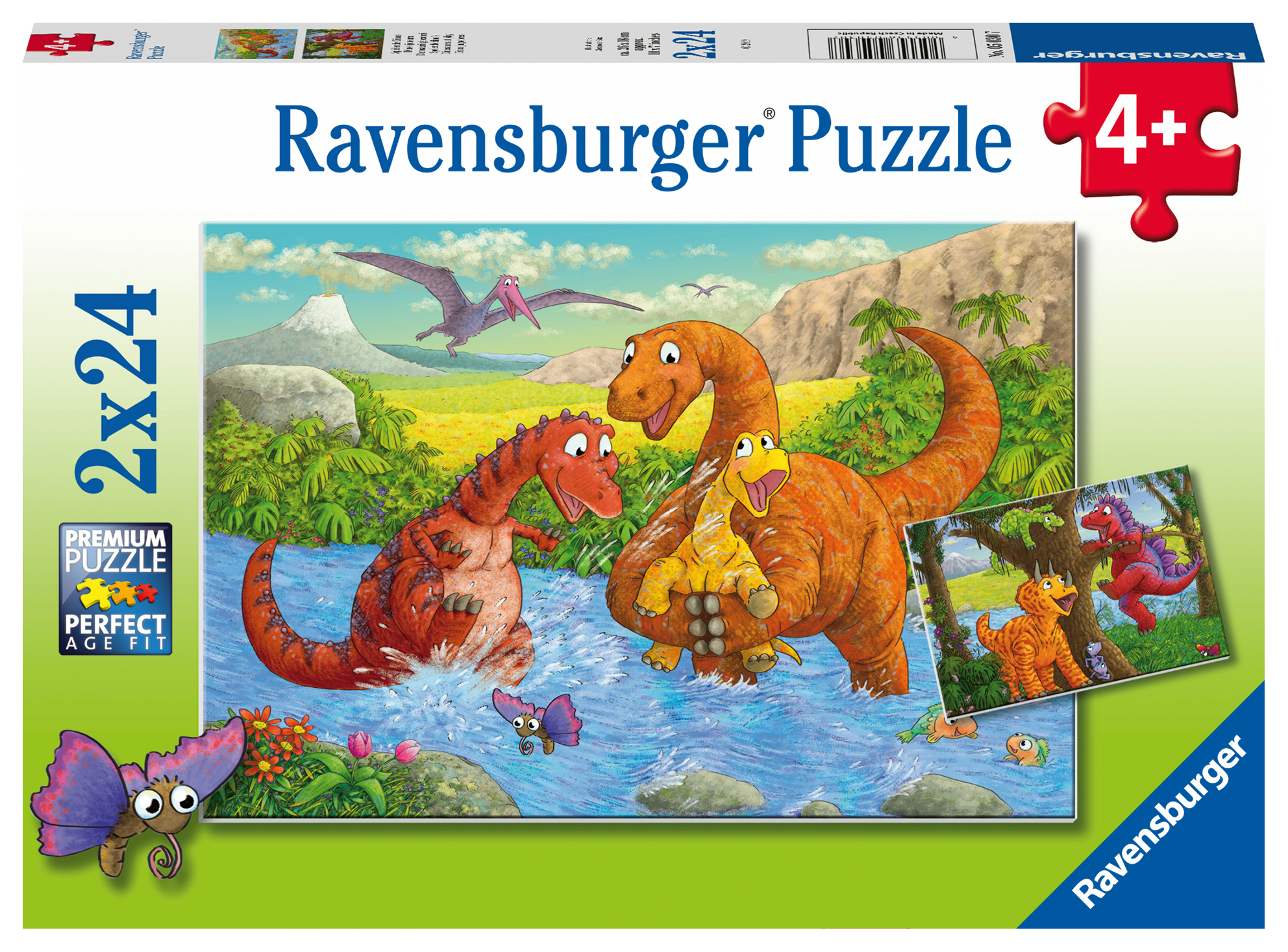 Lekande dinosaurier Pussel 2x24 bitar Ravensburger