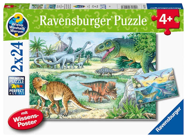 Dinosaurier och deras liv Pussel 2x24 bitar Ravensburger