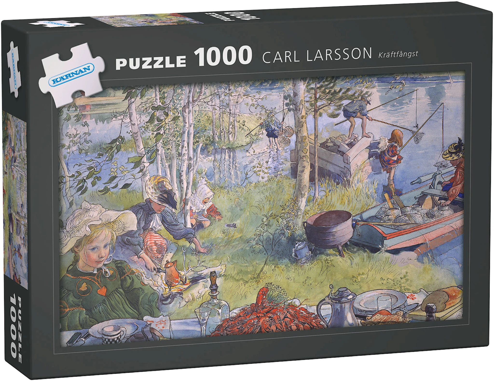 Produktbilde for Puslespill, Carl Larsson, Kräftfångst, 1000 brikker, Egmont Kärnan