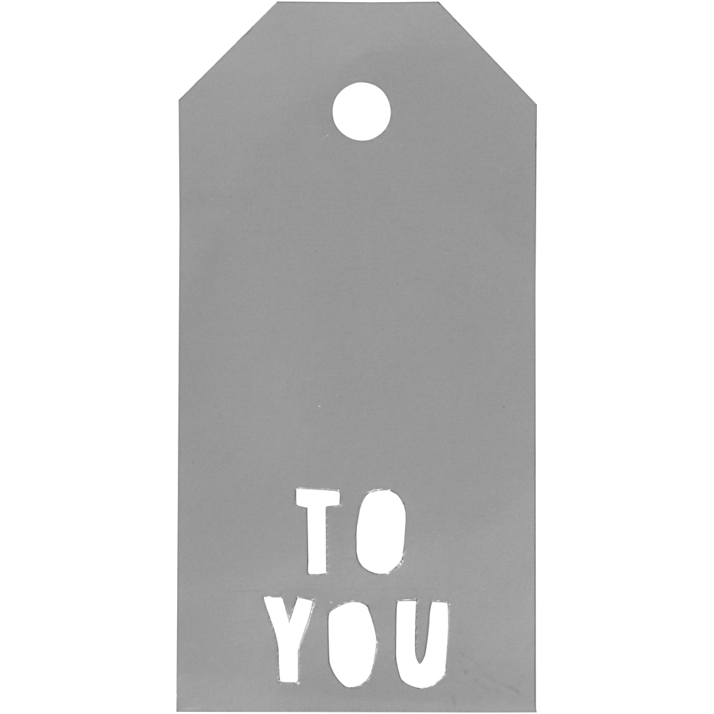 Manillamärken, TO YOU, stl. 5x10 cm, 300 g, silver, 15 st./ 1 förp.