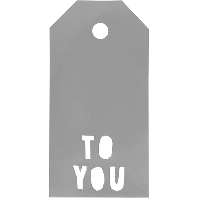 Tuotekuva 1 - Pakettietiketit, TO YOU, koko 5x10 cm, 300 g, hopea, 15 kpl/ 1 pkt