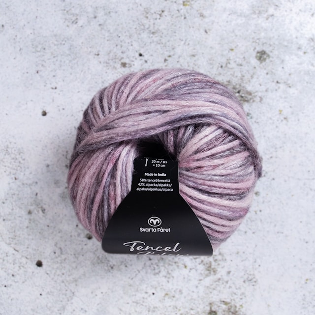 Tencel Blow alpakka-sekoite lanka 50gFrozen Plum Frapino 095 Svarta Fåret