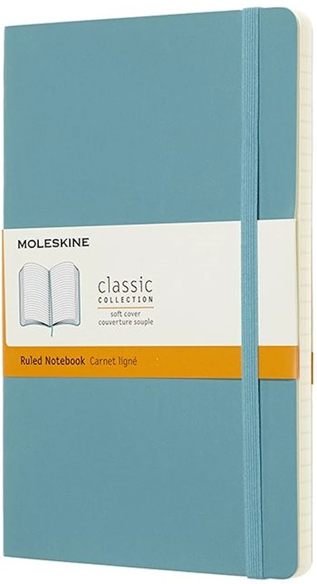 Moleskine Classic Soft Large Reef Blue, viivoitus