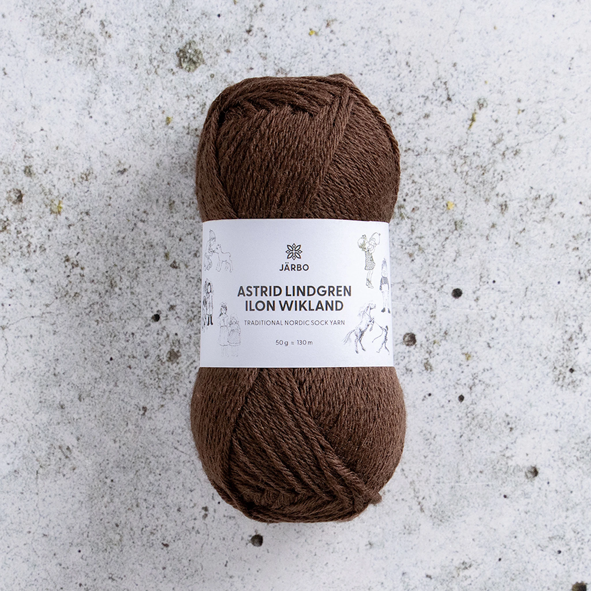 Produktbild för Astrid Lindgren Ilon Wikland Garn 50g Ronja brun 109 Järbo