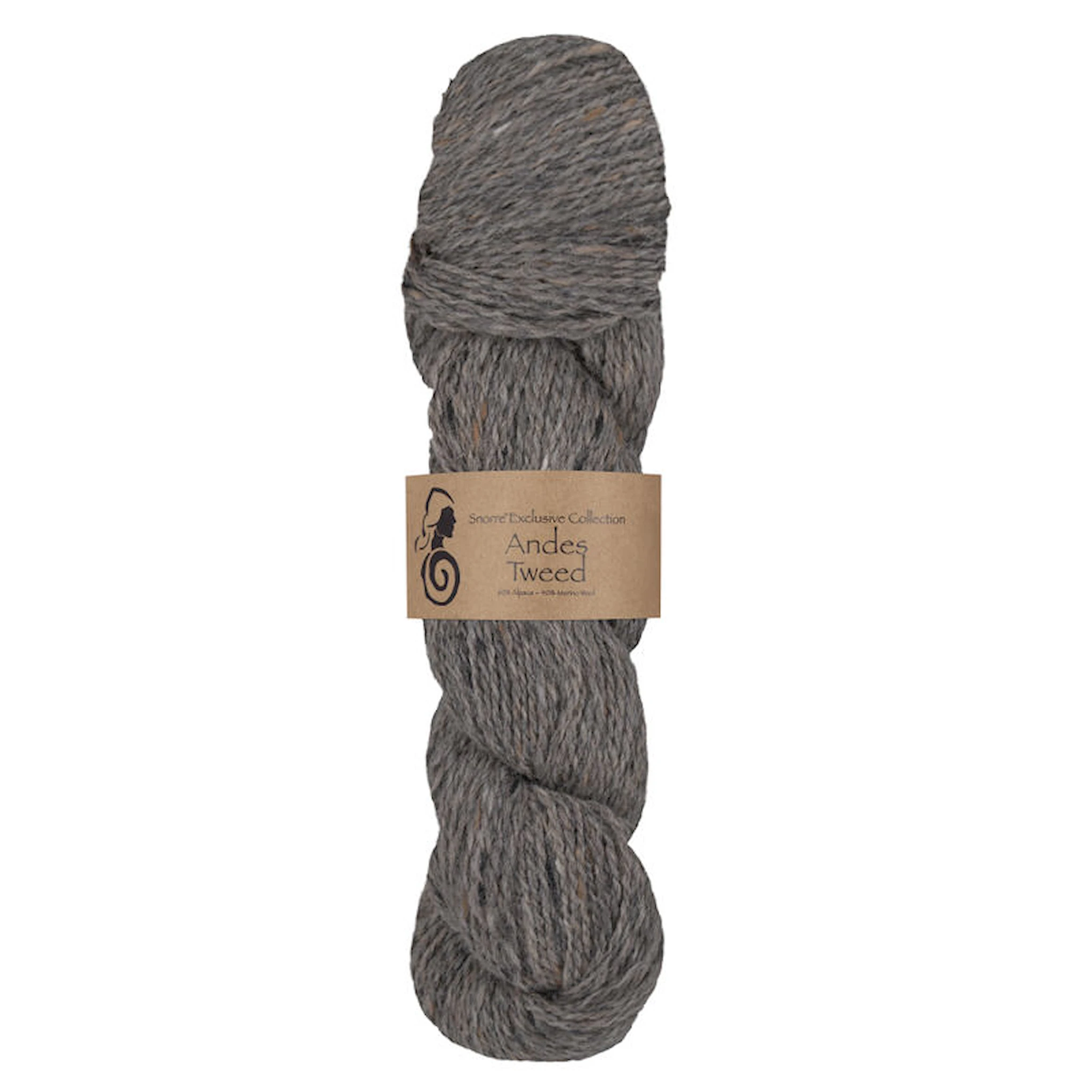 Produktbild för Andes Tweed Alpacka, ull 50 gr Grå 215, Viking Snorre