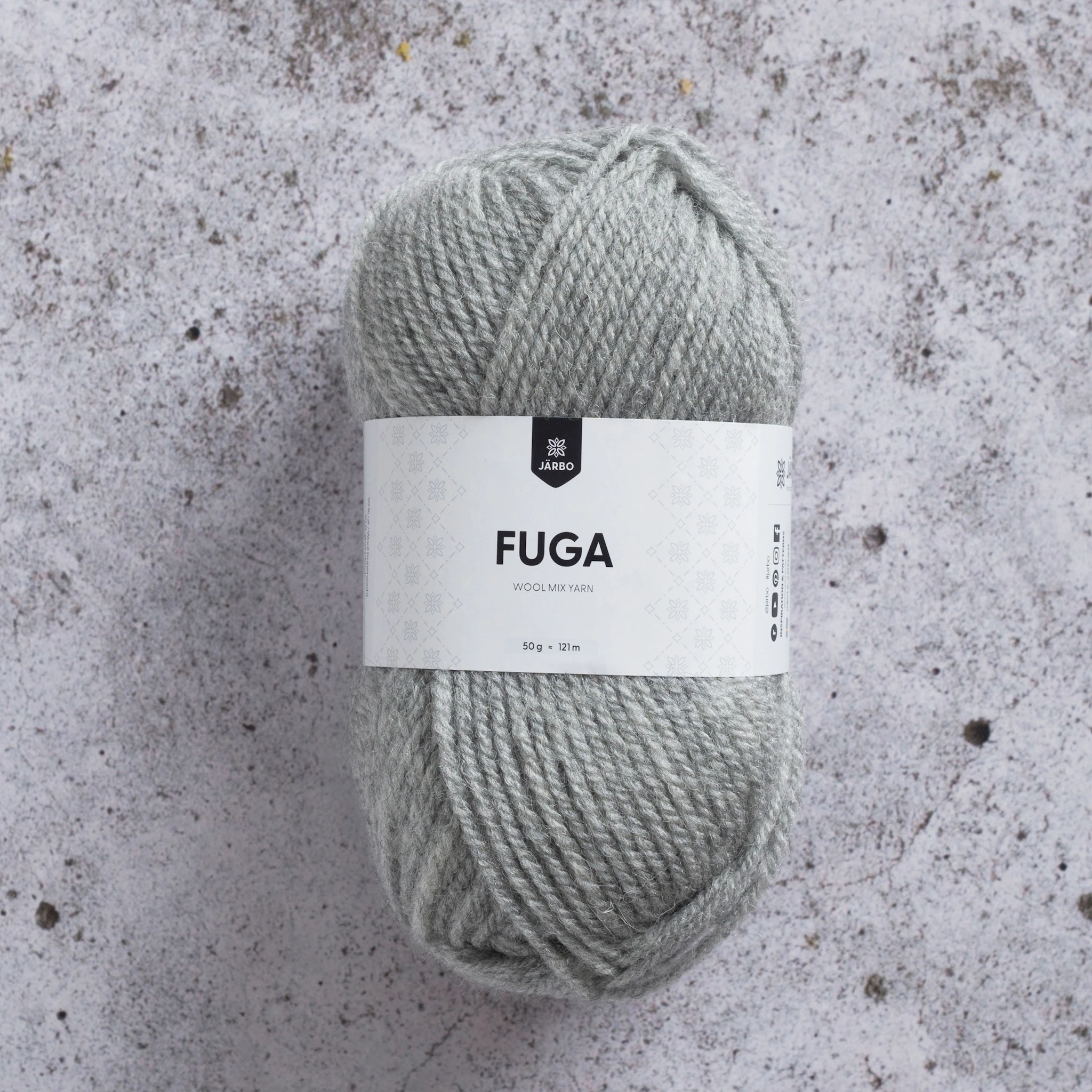 Produktbild för Fuga Garn Ullmix 50 g Ljusgrå (60102) Järbo