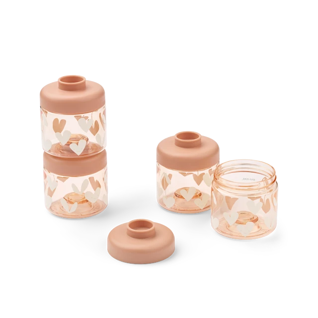 Dominique Tritan Snacksboxar 100 ml 4-Pack Sweethearts/Pale tuscany Liewood