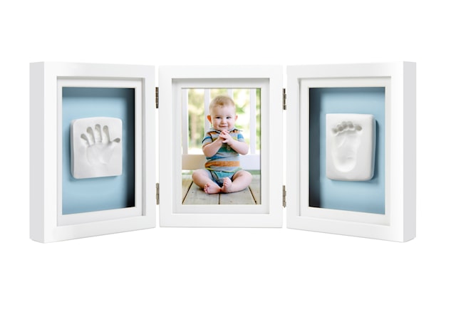 Tuotekuva 1 - Babyprints Deluxe ledad Ram Trippel, Vit, Pearhead