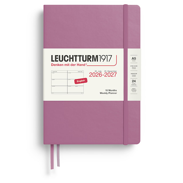 Tuotekuva 1 - Weekly Planner 18m 26-27 A5 Dusty Rose Leuchtturm1917