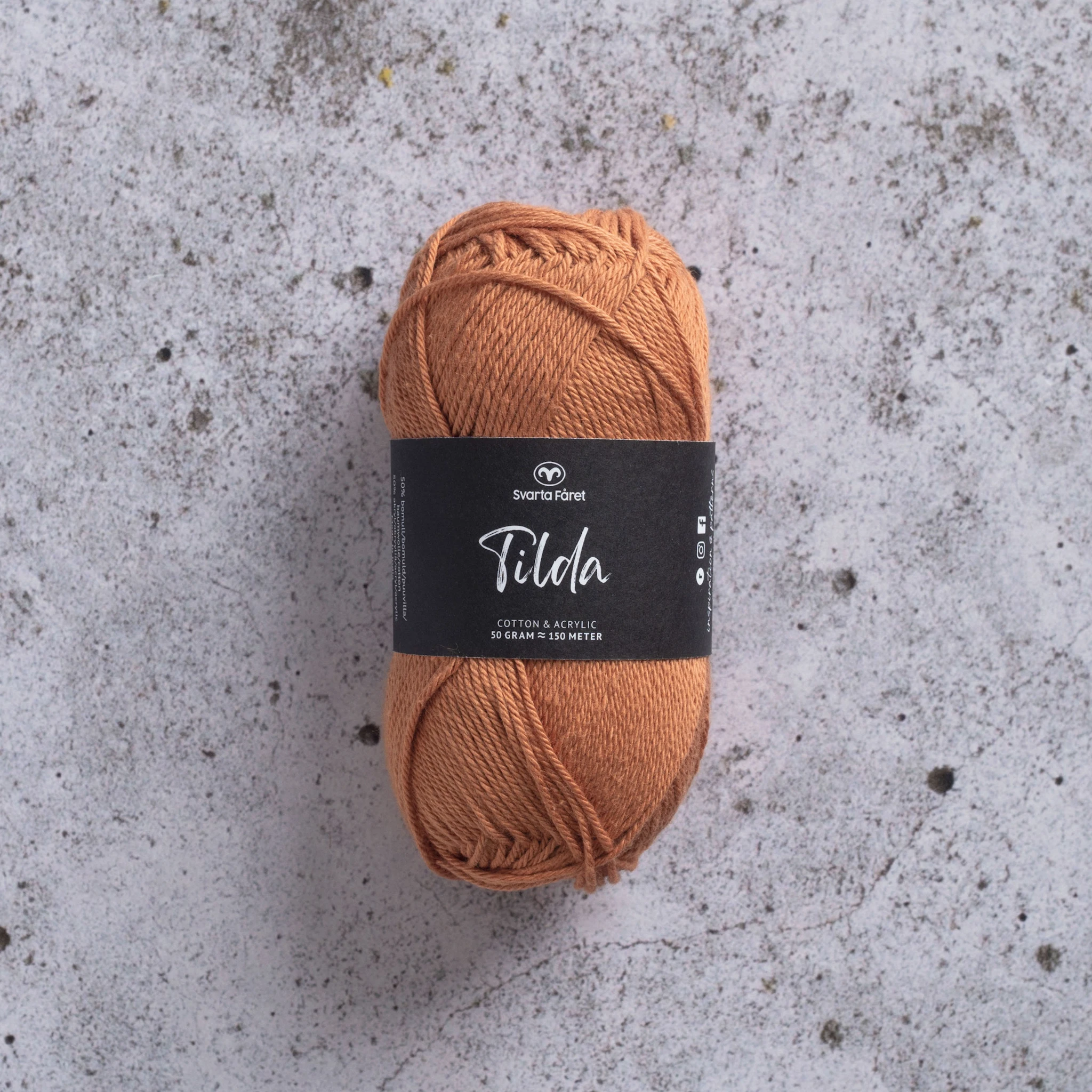 Produktbild för Tilda Garn Bomullsmix 50g Svarta Fåret