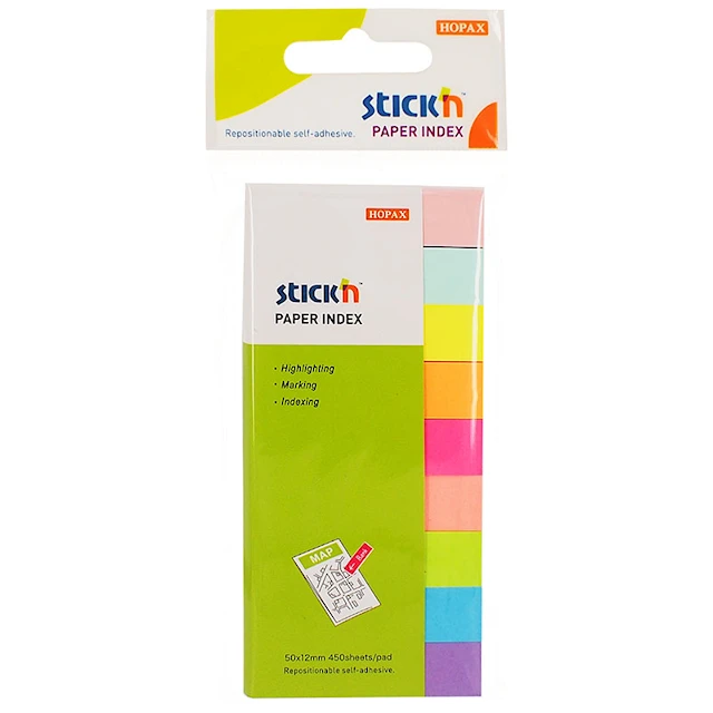 Indexflikar Rainbow 50x12 mm Papp Stick'n