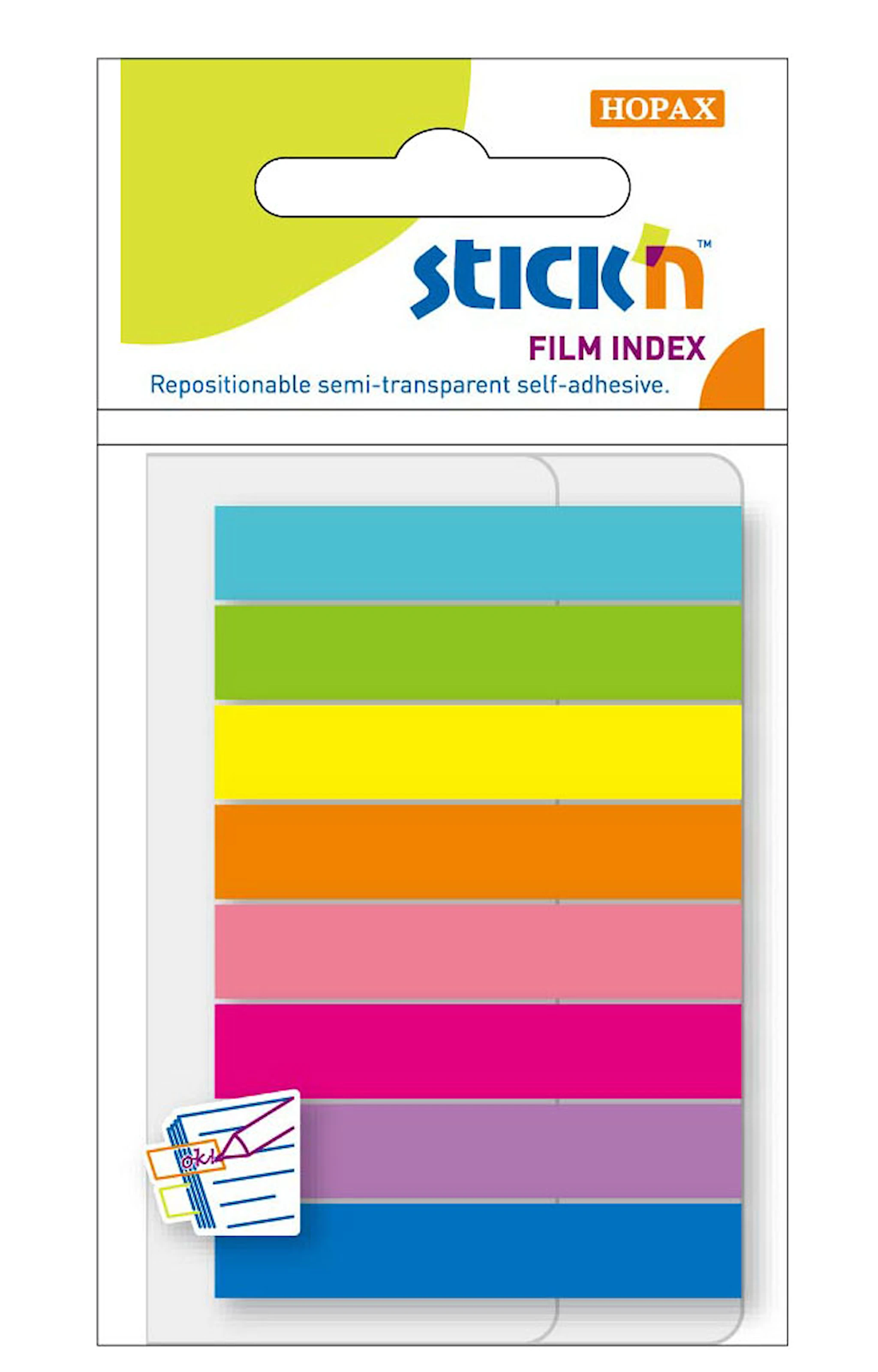 Tuotekuva ille Stick´n-tarralaput 45x8 mm 8 neonväriä