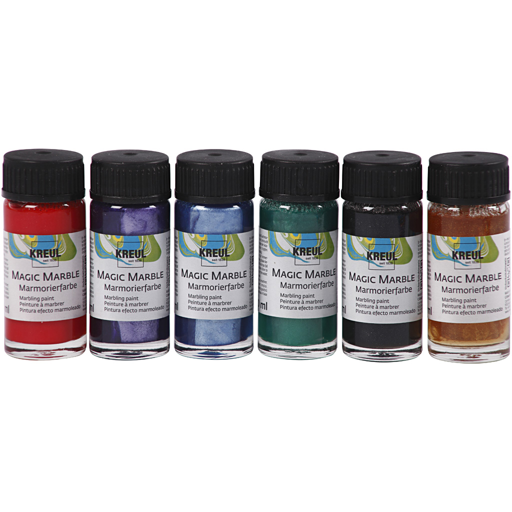 Magisk marmorfärg, metallicfärger, 6x20 ml/ 1 förp.