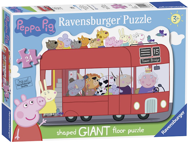 Produktbilde 1 for Peppa Gris buss stort gulv puslespill 24 brikker Ravensburger