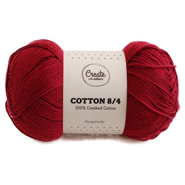 Cotton 8/4 Garn 100 g Burgundy A180 Adlibris