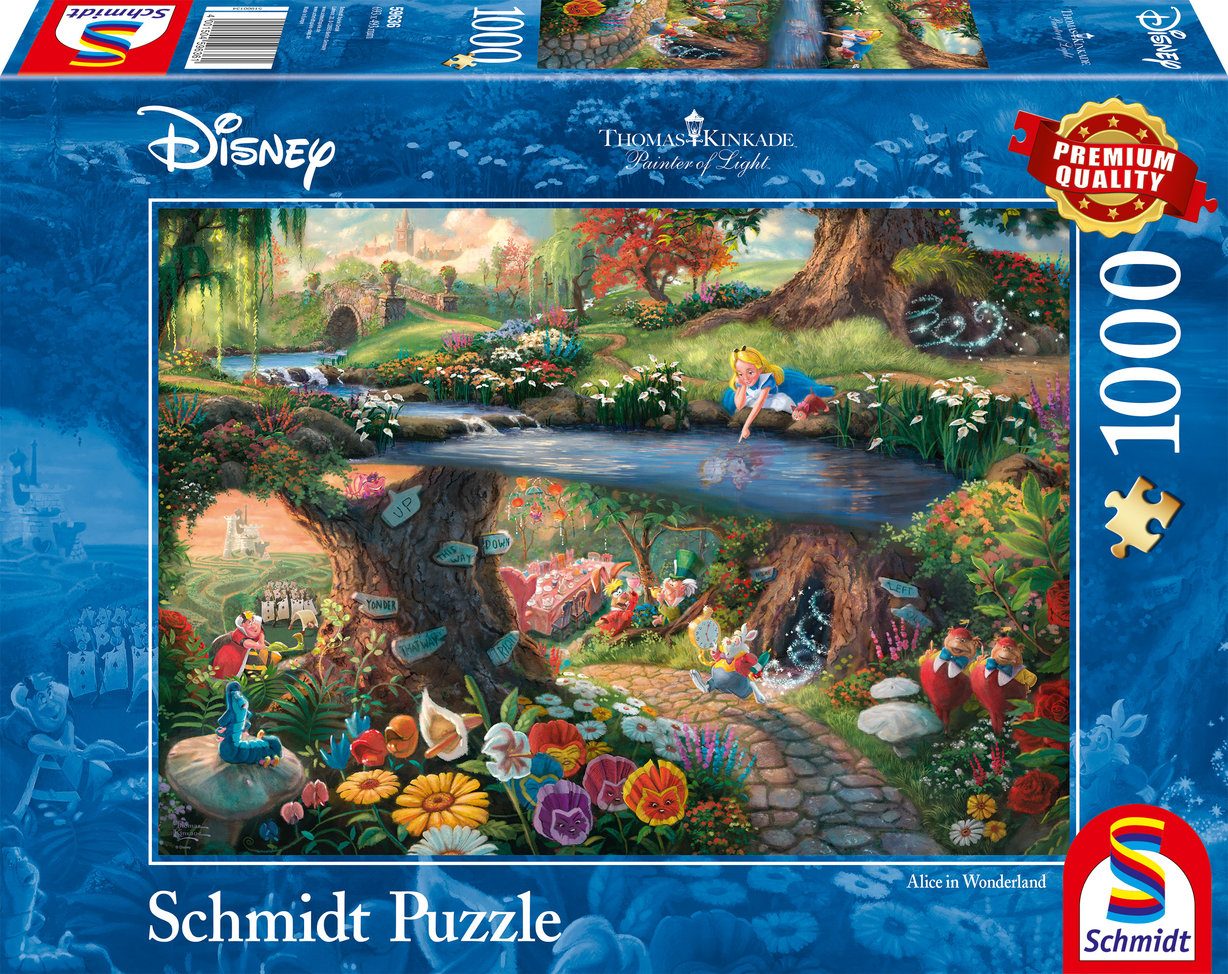 Disney Alice In Wonderland Thomas Kinkade Pussel 1000 bitar Schmidt