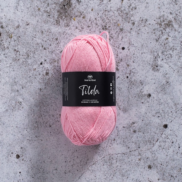 Tilda Lanka Puuvillasekoite 50 g ljusrosa 41 Svarta Fåret