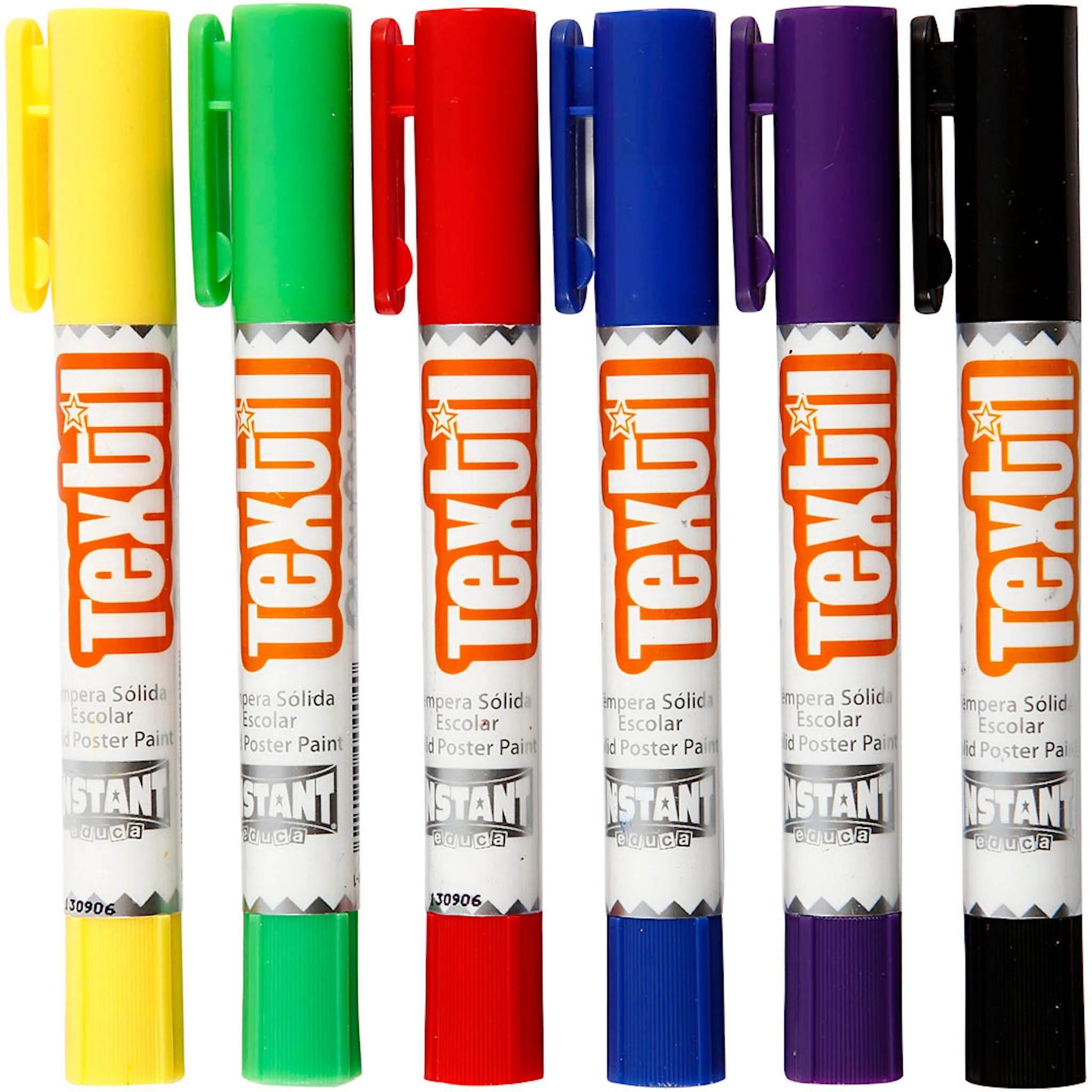 Produktbilde for Playcolor Tekstilfarger, L: 14 cm, ass. farger, 5 g, 6 stk./ 1 pk.
