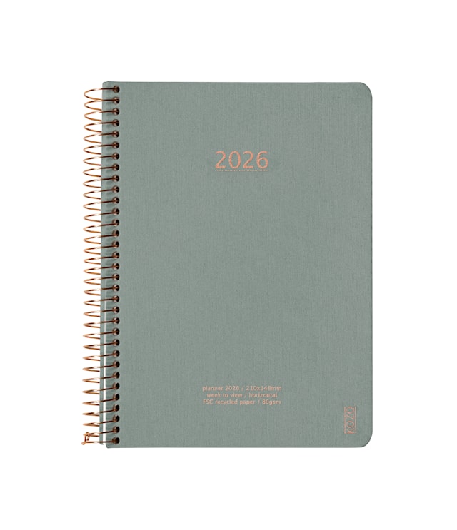 Produktbilde 1 for KOZO Kalender 2026 A5 Uke per opslag Aloe Vera