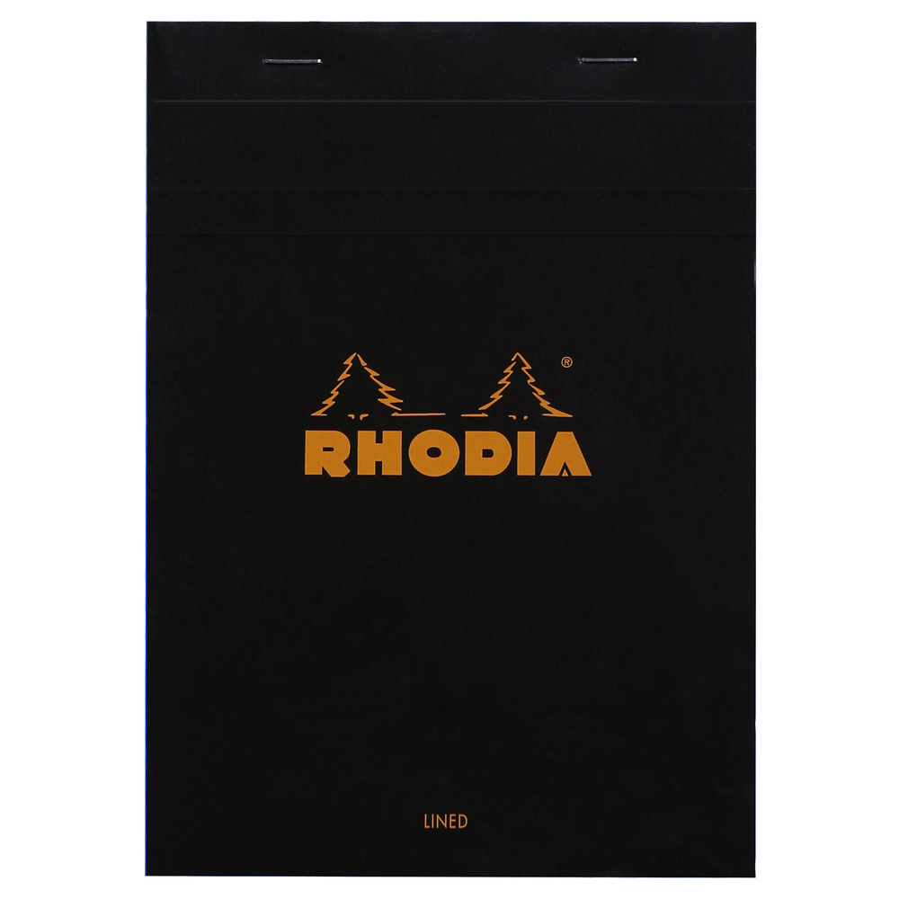 Häftat Block Kortsida Svart Linjerat A5 Rhodia