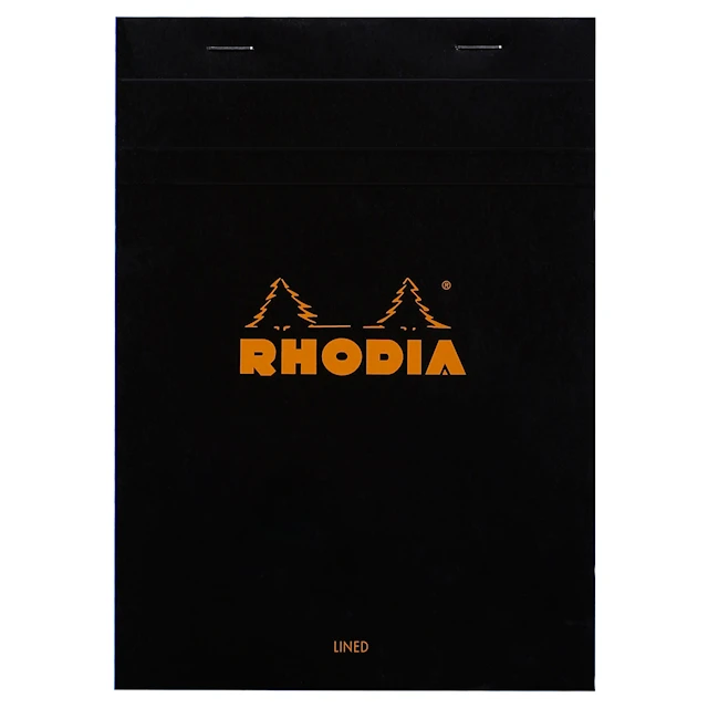 Nidottu Lehtiö Musta N°16 Viivoitettu A5 Rhodia