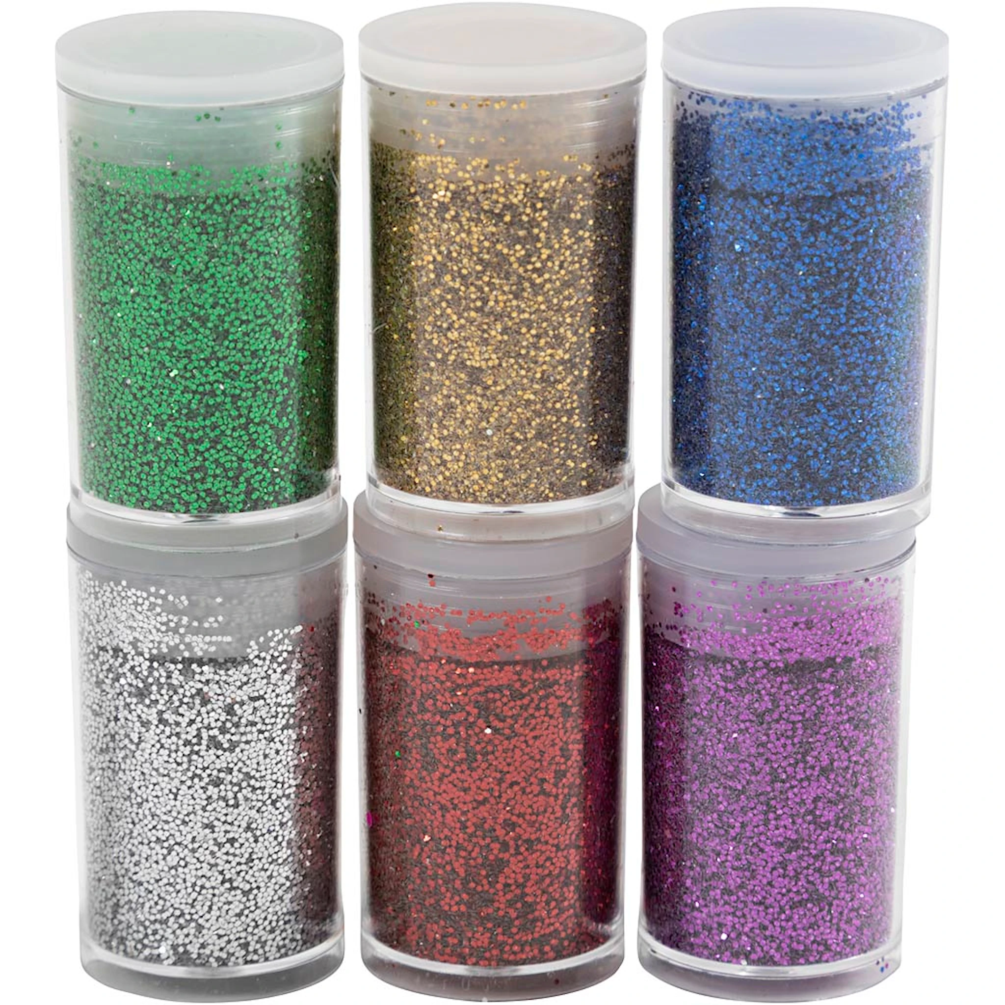 Produktbild för Glitter Mixade färger Biologiskt nedbrytbart 7ml 6-pack