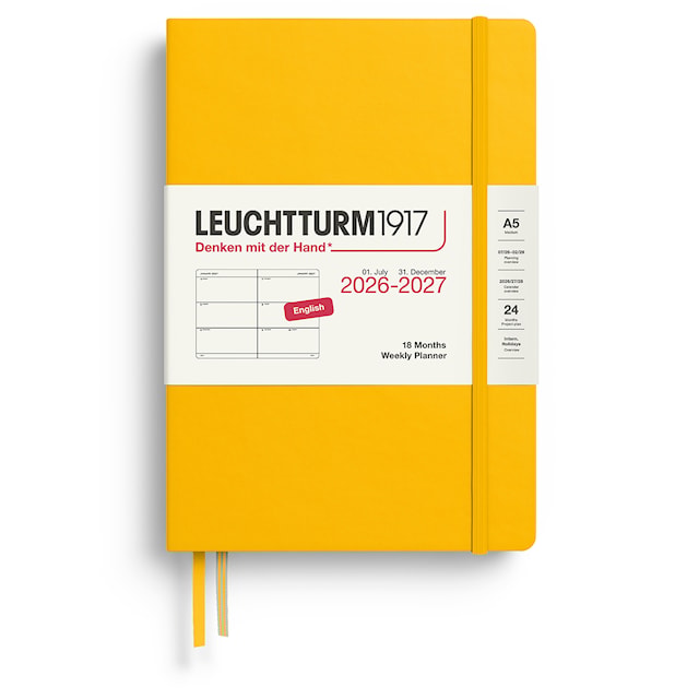Tuotekuva 1 - Weekly Planner 18m 26-27 A5 Sunflower Leuchtturm1917