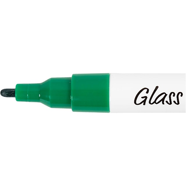 Produktbilde 7 for Glass- og porselenstusj, strek 1-2 mm, semi opaque, svart, blå, grønn, rød, 4 stk./ 1 pk.