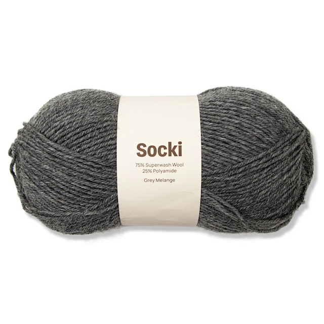 Socki Garn Enfärgade Ullmix 100 g Grey Melange A047 Adlibris