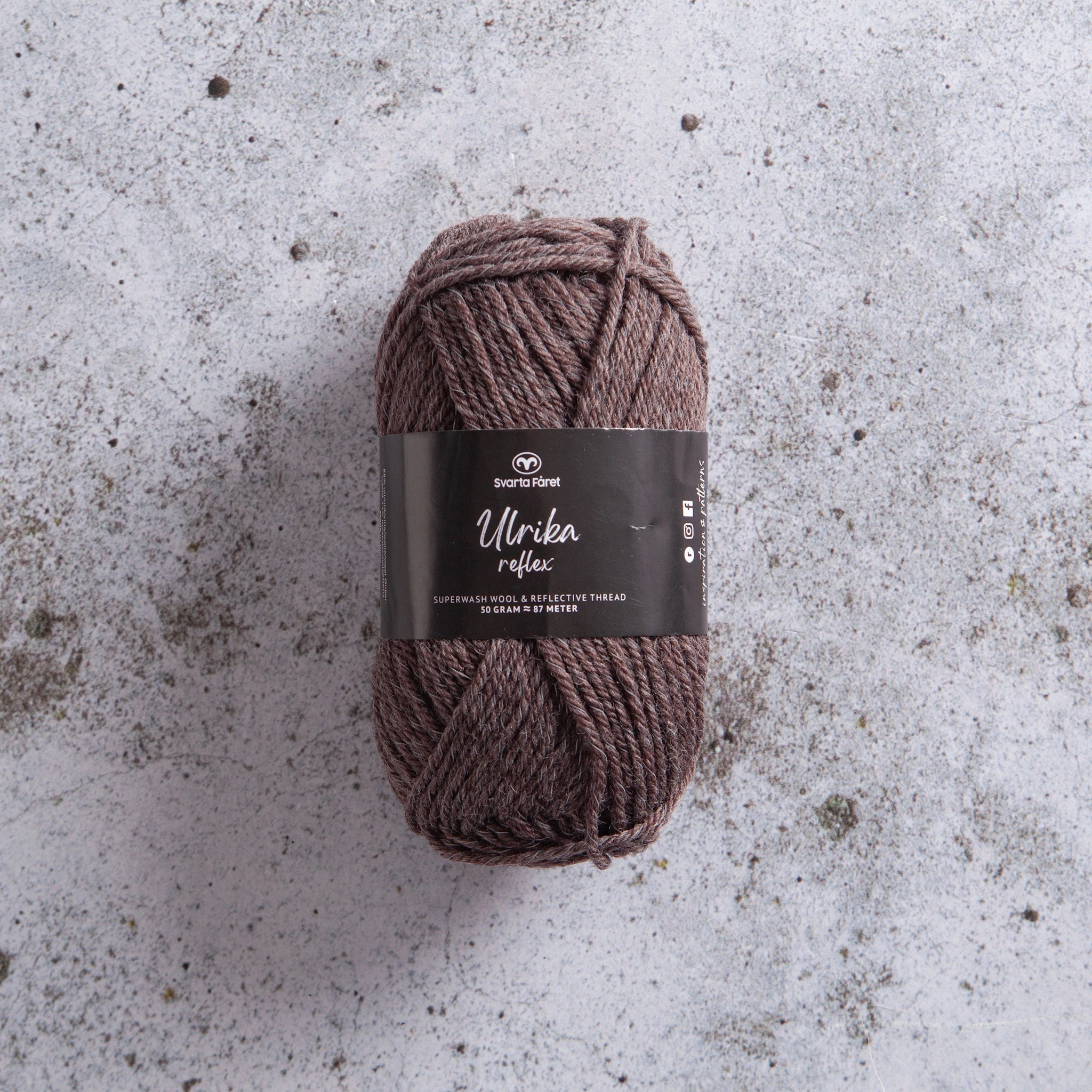 Produktbilde for Ulrika Reflex Garn Ullmiks 50 g Svarta Fåret