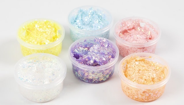 Tuotekuva 6 - Glitter Clay -kimallemassa, pastellivärit, 6x20 g/ 1 pkt