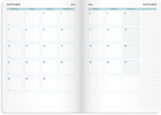Produktbild 2 för Kalender 2026 A5 Life Planner Focus Blå Burde