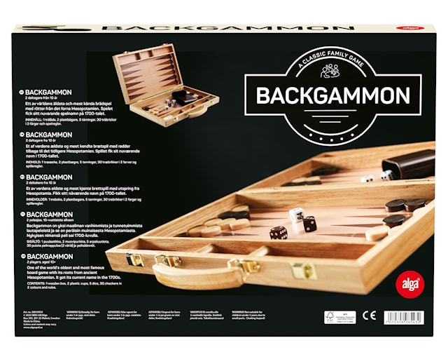 Produktbilde 6 for Spill Backgammon, Alga (SE/FI/NO/DK/EN)