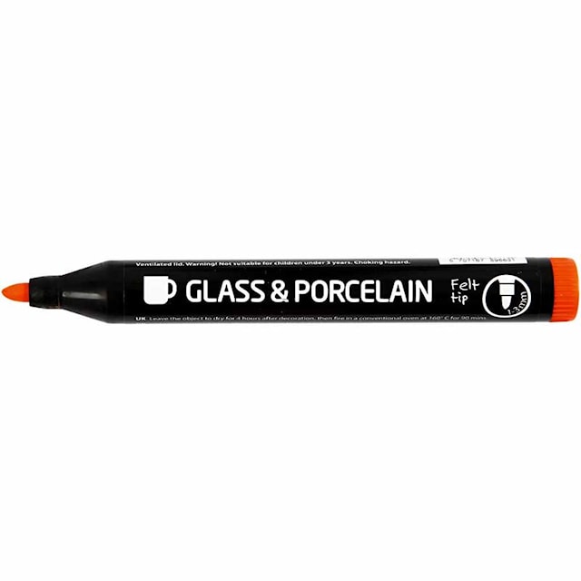 Produktbilde 2 for Glass- og Porselenstusjer, strek 1-3 mm, semi opaque, suppl. farger, 6 stk./ 1 pk.